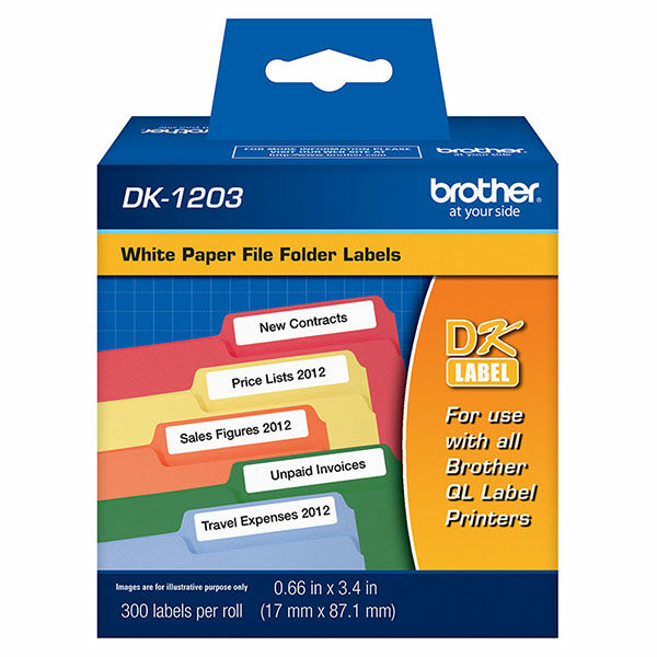 Brother File Folder Die-Cut Paper Label (300 Labels/Pkg)