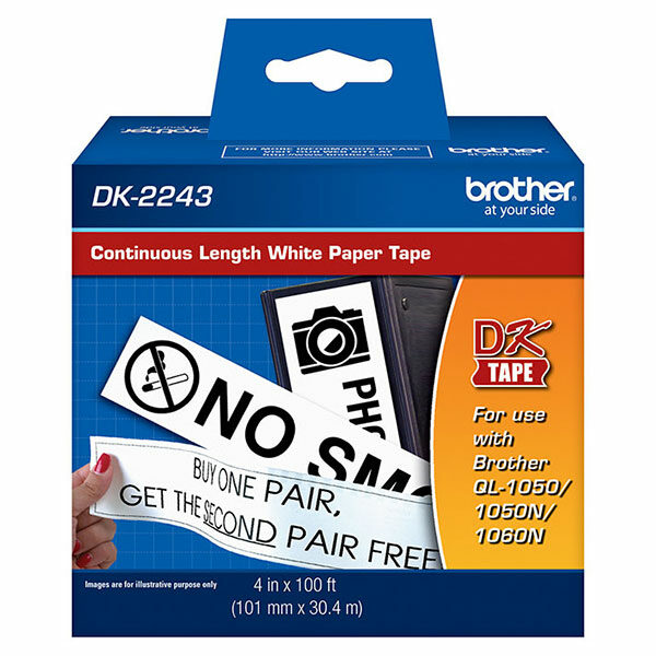 Brother 101mm (4") Continuous Length Paper Label (30m/100') (1/Pkg)
