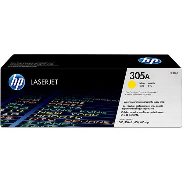 HP 305A (CE412AG) Yellow Original LaserJet Toner Cartridge for US Government (2600 Yield)