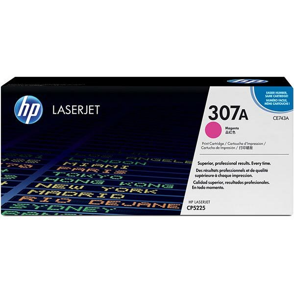 HP 307A (CE743A) Magenta Original LaserJet Toner Cartridge (7300 Yield)