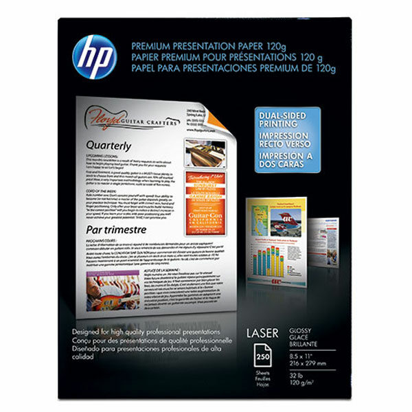 HP Premium Presentation Paper 120g 32# Glossy 95 Bright (8.5" x 11") (250 Sheets/Pkg)