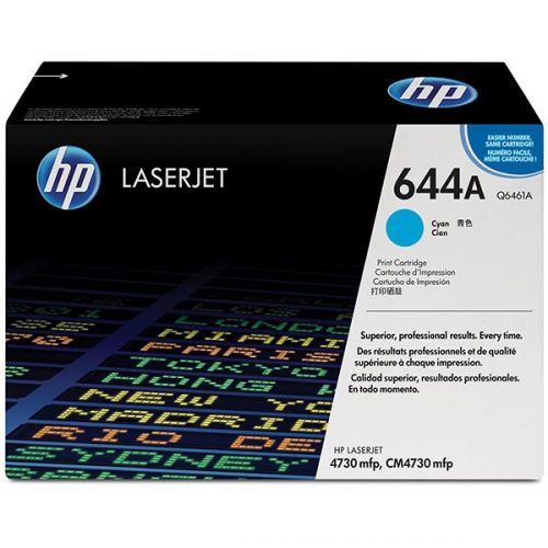 HP 644A (Q6461A) Cyan Original LaserJet Toner Cartridge (12000 Yield)