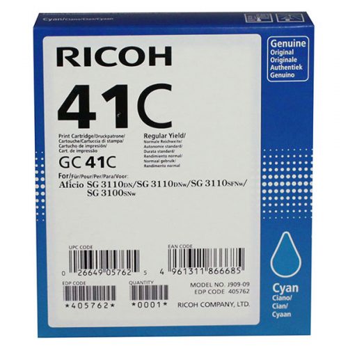Ricoh Cyan Ink Cartridge (2200 Yield) (Type GC41C)