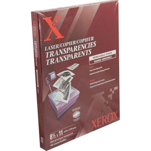 Xerox Removable Stripe Copier Transparencies Clear (8.5" x 11") (100 Sheets/Box)